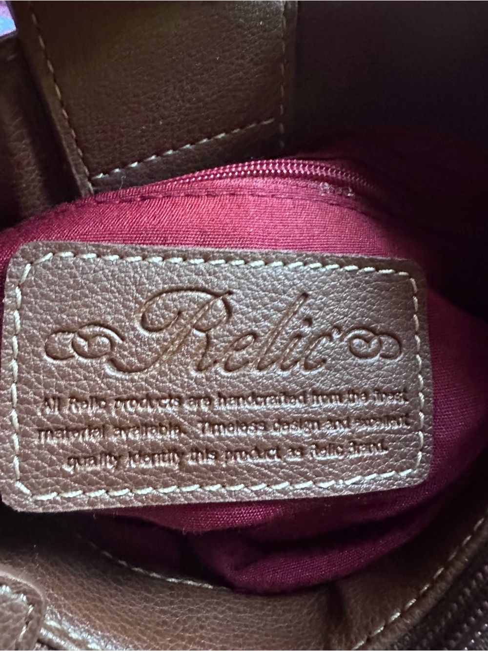 Women's Tropical Print Crossbody Bag in Burgundy - Picture 6 of 8
